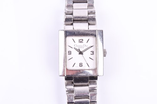 Lot 380 - A Christian Dior ladies stainless steel...
