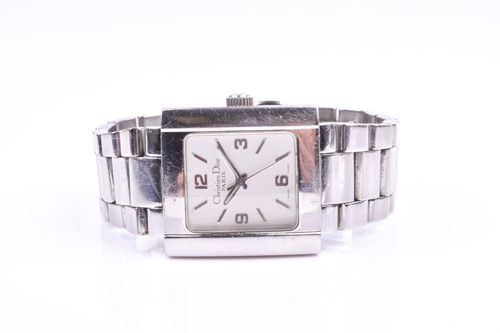 Lot 380 - A Christian Dior ladies stainless steel...