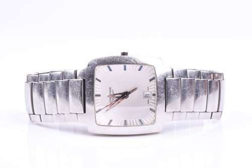 Lot 391 - A Longines stainless steel wristwatch, the...