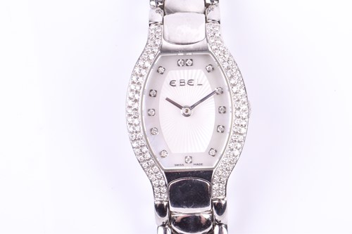 Lot 381 - An Ebel ladies stainless steel wristwatch, the...