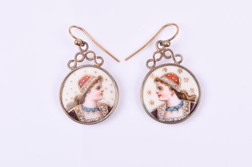 Lot 626 - A pair of gilt metal and enamel Orientalist...