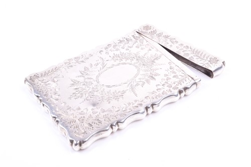 Lot 433 - A Victorian silver card case, with engraved...