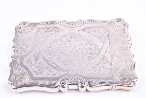 Lot 440 - A Victorian silver visiting card case, with...