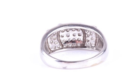 Lot 368 - A diamond set dress ring, the wide convex 9ct...