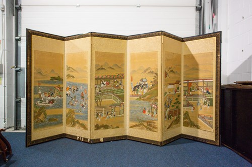 Lot 76 - 日本，纸质屏风，明治时期
