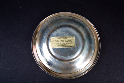 Lot 55 - Eleven Italian porcelain and silver mounted...