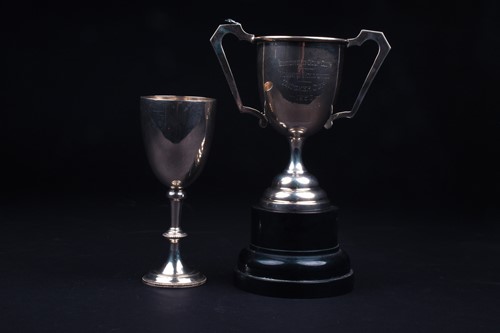Lot 62 - A late Victorian silver pedestal goblet,...