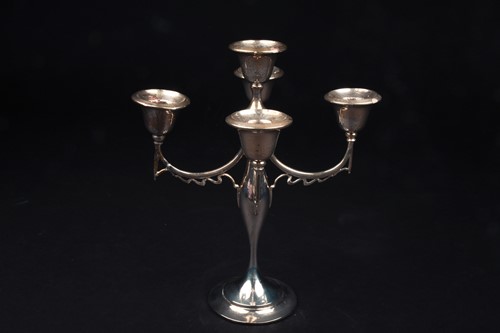 Lot 10 - A 20th century silver candlestick, date and...