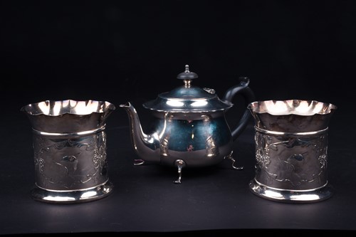 Lot 75 - A George VI silver bachelor's teapot,...