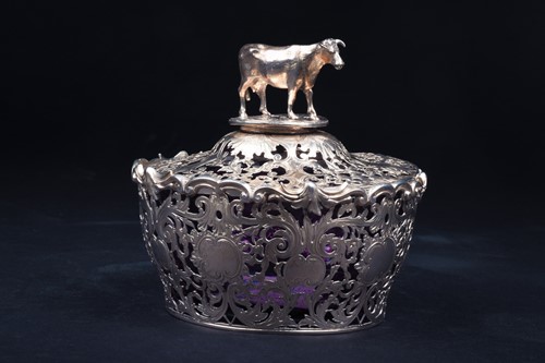 Lot 50A - A fine Victorian silver covered butter dish,...