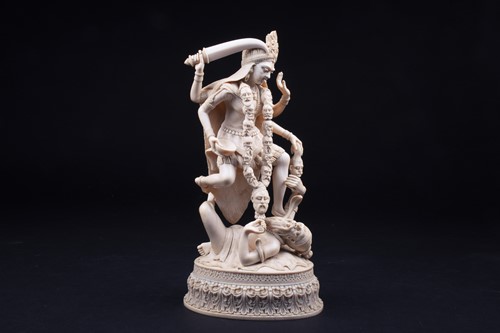 Lot 288 - A superbly carved ivory figure of Kali, late...