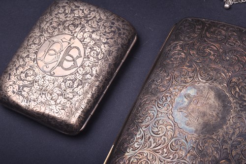 Lot 108 - A collection of four silver cigarette cases,...