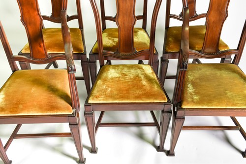 Lot 153 - A set of six mahogany dining chairs, circa...