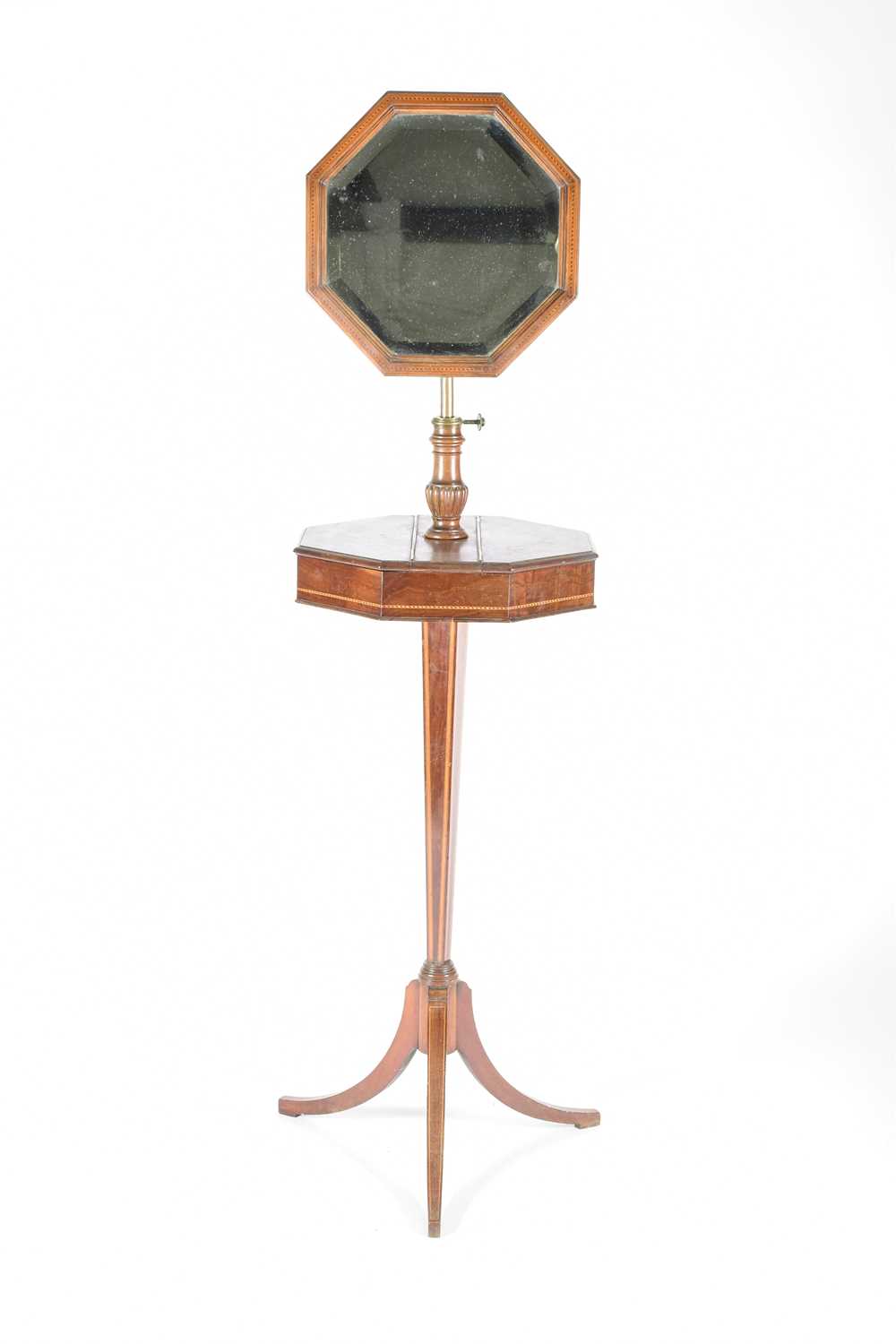 Lot 146 - A Victorian mahogany adjustable shaving stand,...