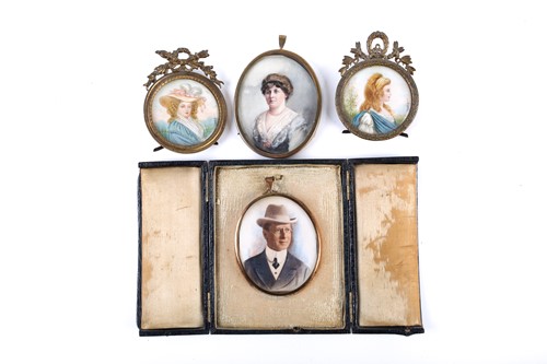 Lot 383 - A pair of late 19th century portrait...