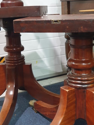 Lot 197 - A large Geo III style mahogany triple pedestal...