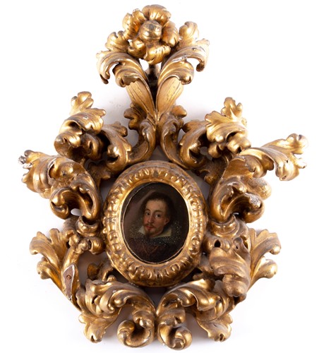 Lot 57 - A 17th century oval miniature portrait of a...
