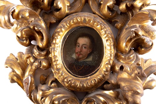 Lot 57 - A 17th century oval miniature portrait of a...