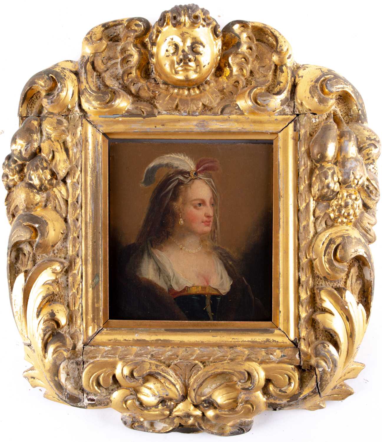 Lot 5 - An 18th century portrait of a noblewoman, oil...