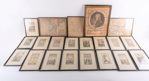 Lot 121 - A large collection of framed and glazed maps...