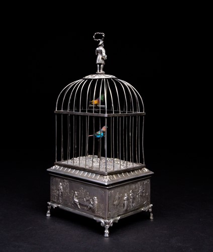 Lot 266 - A German silver singing bird automaton, late...