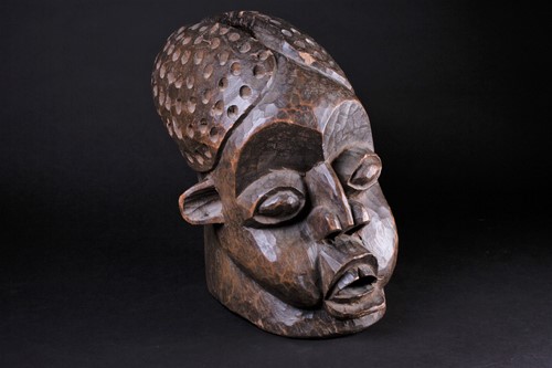 Lot 35 - A Bamileke helmet mask, Cameroon, an...
