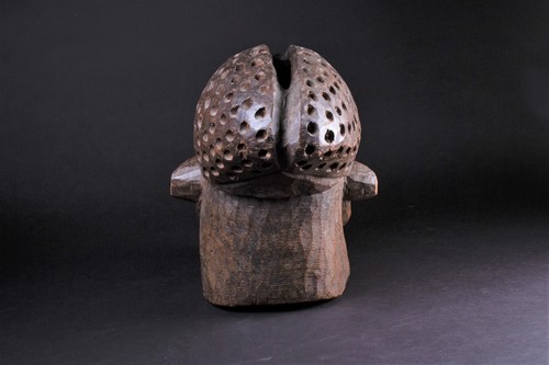 Lot 35 - A Bamileke helmet mask, Cameroon, an...