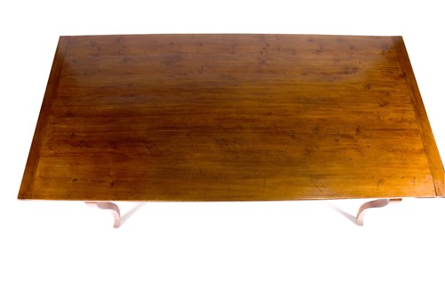 Lot 139 - A large French cherrywood dining table, the...
