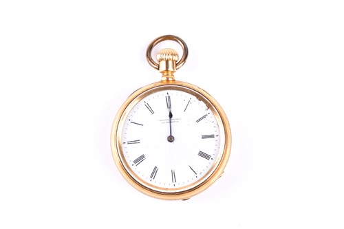 Lot 602 - An open faced keyless lever watch, white...