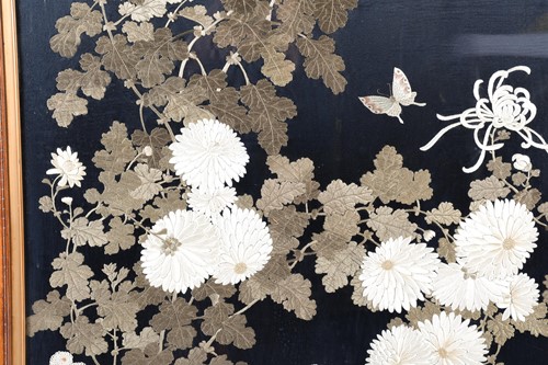 Lot 245 - A large Japanese silk work, 20th century,...