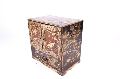 Lot 284 - A Japanese lacquer Kodansu, Meiji period, of...