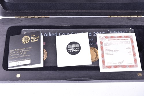 Lot 250 - Royal Mint. A WWII Allied gold coin set...