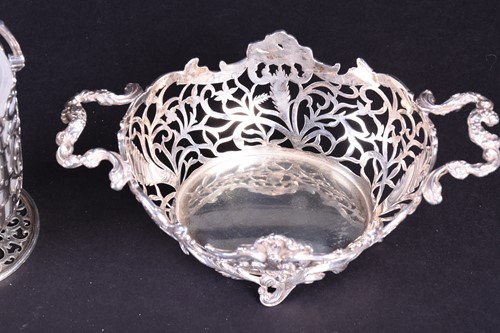 Lot 160 - A Victorian silver swing-handled basket,...