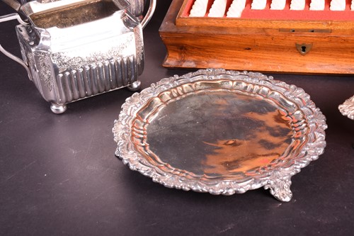 Lot 164 - An Edwardian four-piece silver plate tea set,...