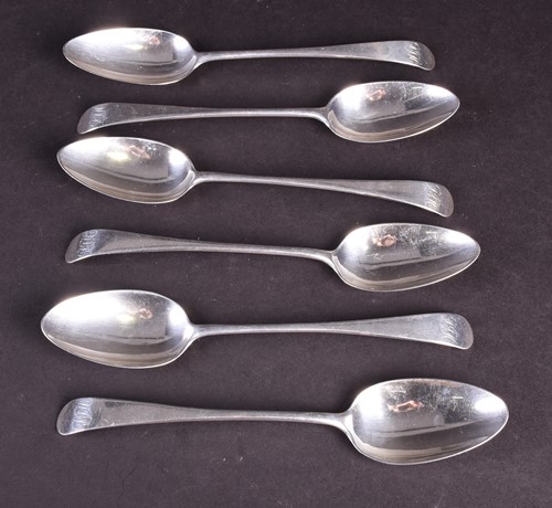 Lot 30 - A set of six Scottish silver tablespoons,...