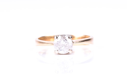 Lot 583 - A single stone diamond ring, the brilliant cut...