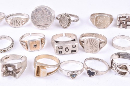 Lot 377 - A group of twenty four various silver and...