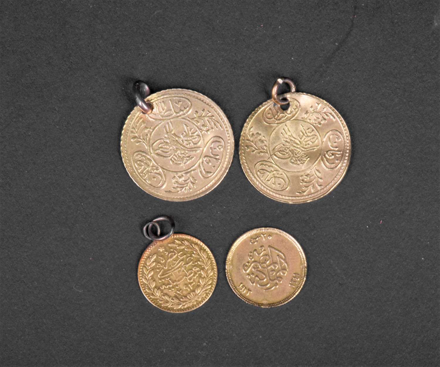 Lot 262 - Turkey - two gold half Hayriye Altins, Mahmud...