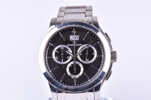 Lot 198 - A Maurice Lacroix stainless steel chronograph...