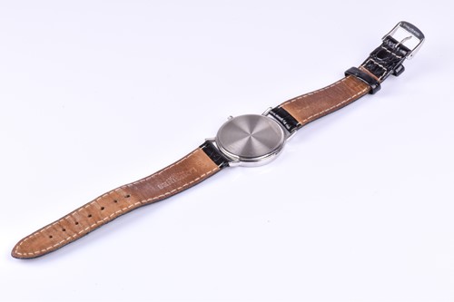 Lot 184 - A Longines stainless steel wristwatch, the...