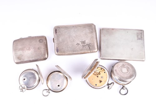 Lot 15 - A white metal cased pocket chronograph,...