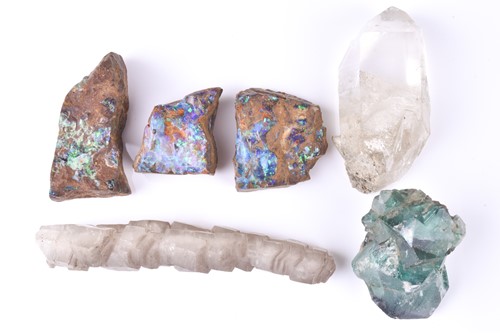 Lot 867 - Three rough boulder opal fragments, largest...