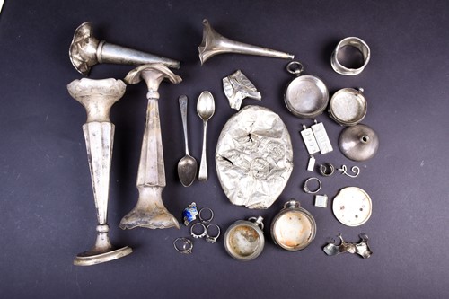 Lot 13 - A collection of silver findings, including...