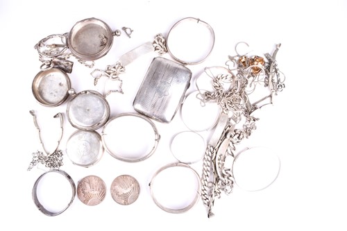 Lot 794 - A mixed group of silver and white metal...