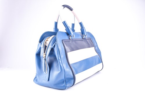 Lot 328 - A ladies blue leather Missoni handbag, with...