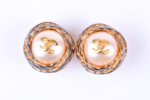Lot 461 - A pair of vintage Chanel earrings, the faux...
