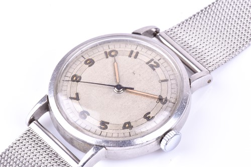 Lot 211 - An Omega military style stainless steel...