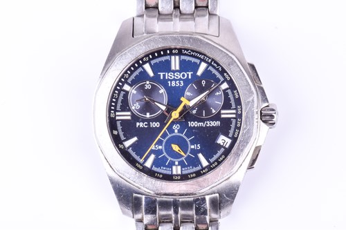 Lot 487 - A Tissot PRC 100 stainless steel chronograph...