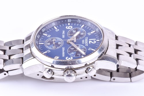 Lot 209 - A Tissot PRC200 quartz chronograph, the blue...