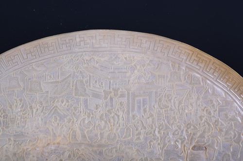 Lot 243 - A large Chinese mother of pearl shell, 19th...